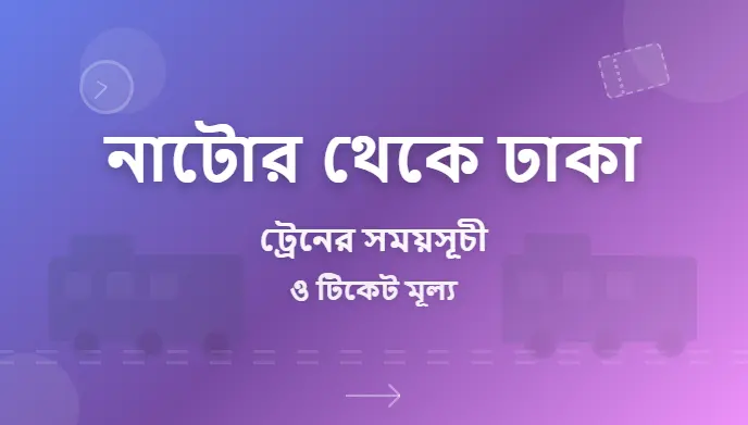 Natore to Dhaka Train Schedule and Ticket Prices